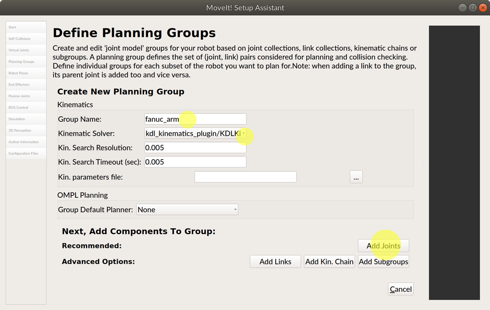 Define planning group.